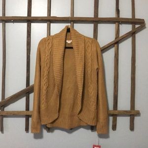 Camel open cardigan sweater